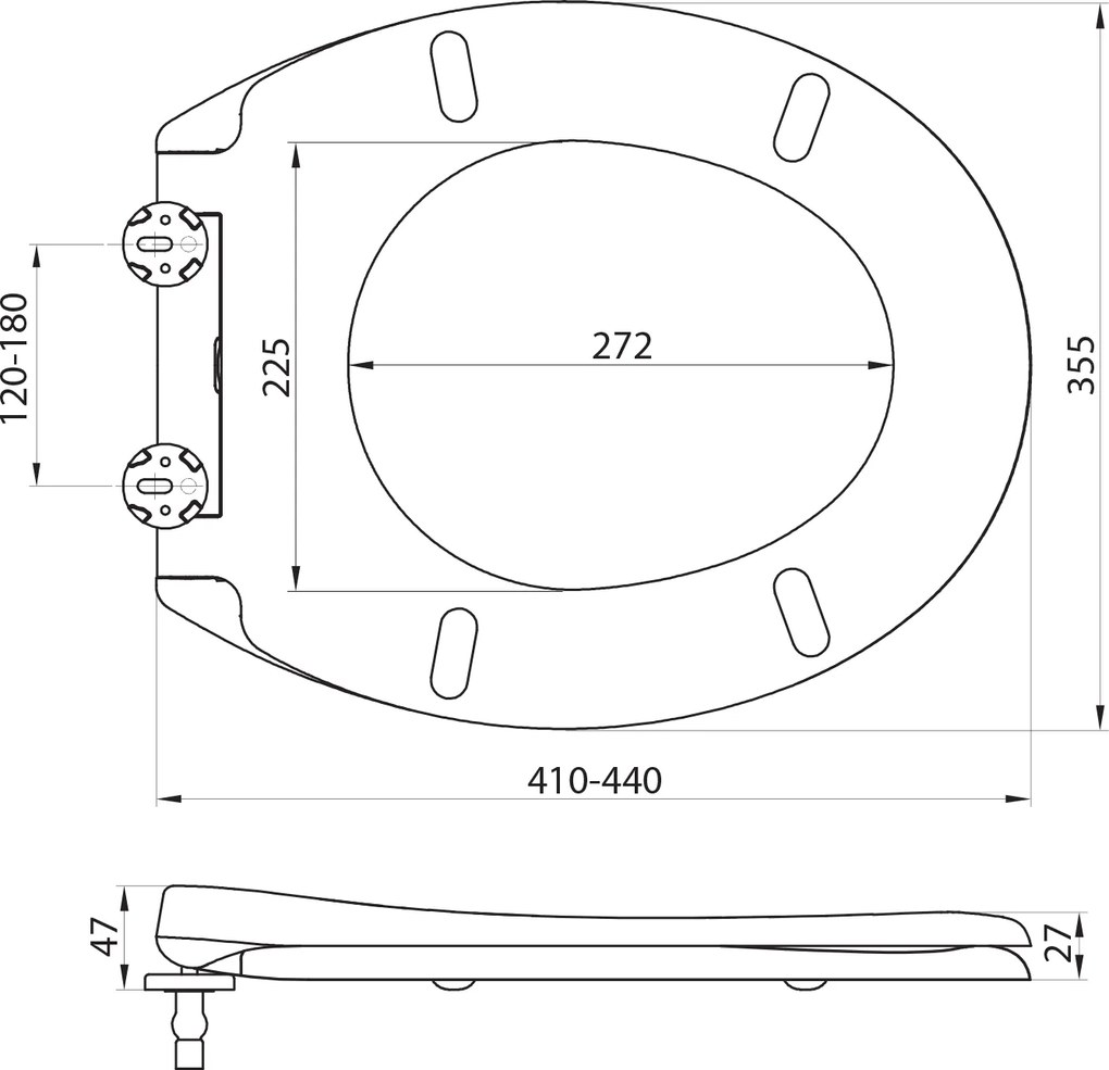 Aqualine ESMERALDA WC sedátko, Soft Close, biela ES8816