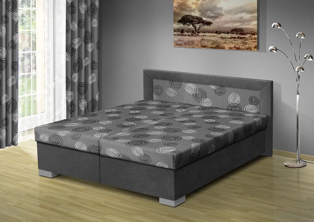 Nabytekmorava Čalúnená posteľ s úložným priestorom Vanessa 180x200 čalúnenie: béžová/MEGA 31 béžová, Typ roštov: polohovacie