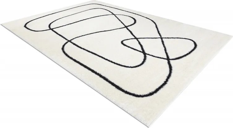 Dywany Łuszczów, Kusový koberec Mode 8377 abstract cream/black, 240x330, biela, chodba / predsieň