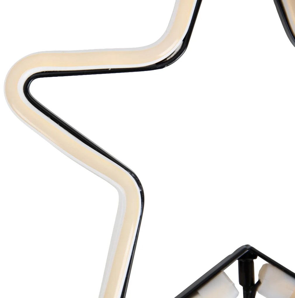 Vianočné neónové zemné bodové svetlo žltá hviezda vrátane LED s časovačom IP44 - Fura