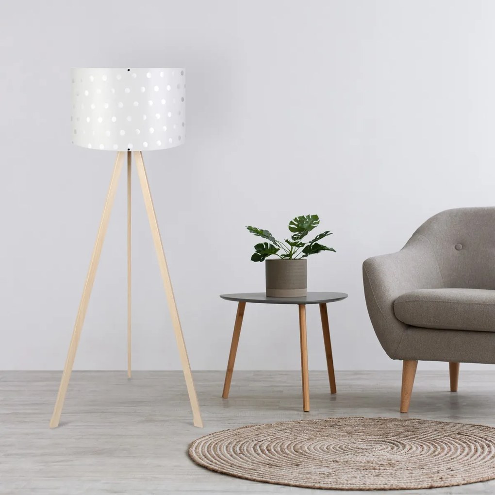 Opviq Stojacia lampa AYD II 140 cm krémovo biela