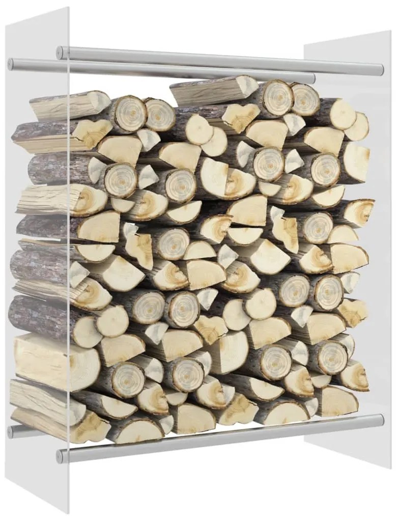 Stojan na palivové drevo priehľadný 80x35x100 cm tvrdené sklo