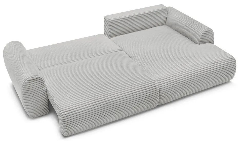 Svetlosivá menčestrová rozkladacia rohová pohovka (pravý roh) Lucien – Bobochic Paris