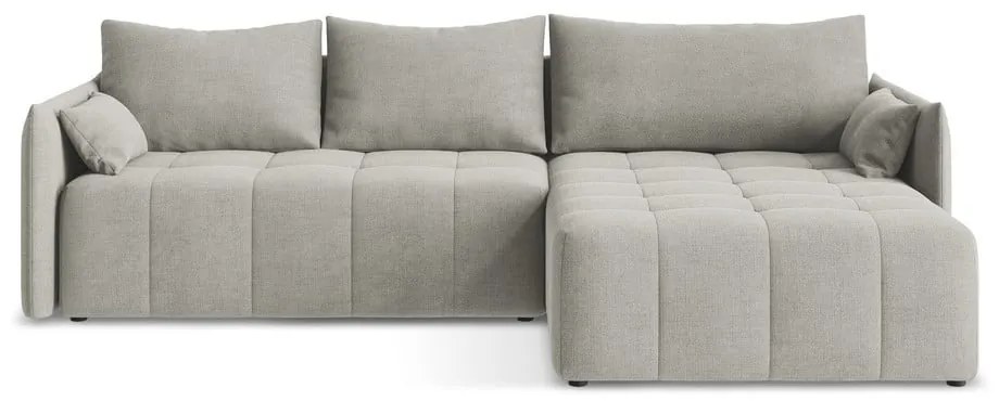 Svetlosivá rozkladacia/s úložným priestorom rohová pohovka (pravý roh/s leňoškou) Moku – Makamii