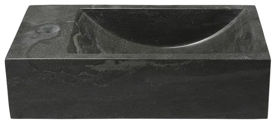 Čierne kamenné umývadlo 40x22 cm Blok – Sapho