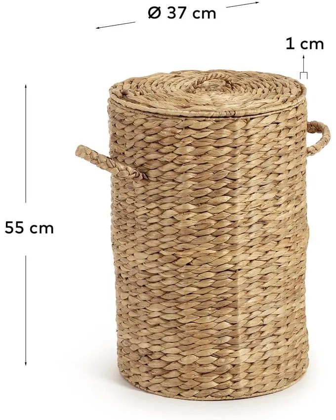 Kôš na bielizeň z vodného hyacintu v prírodnej farbe Yessira – Kave Home