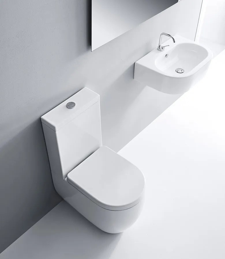 Kerasan Kerasan, FLO WC kombi misa 36x60cm, spodný/zadný odpad, biela, 311701