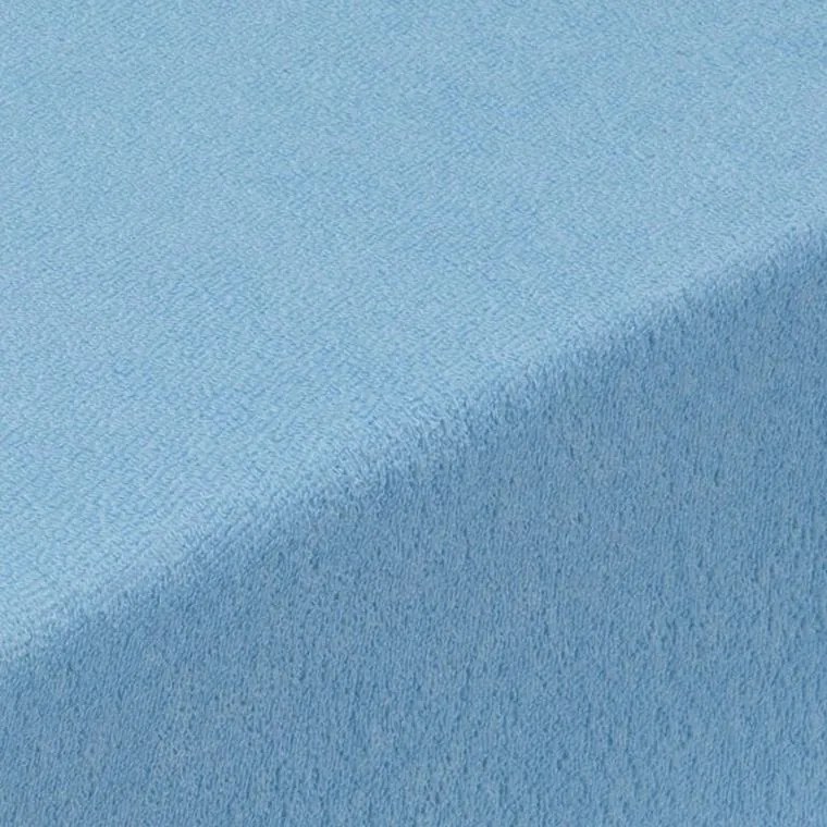 Napínacia plachta na posteľ froté EXCLUSIVE nebesky modrá sada 2 ks 90 x 200 cm
