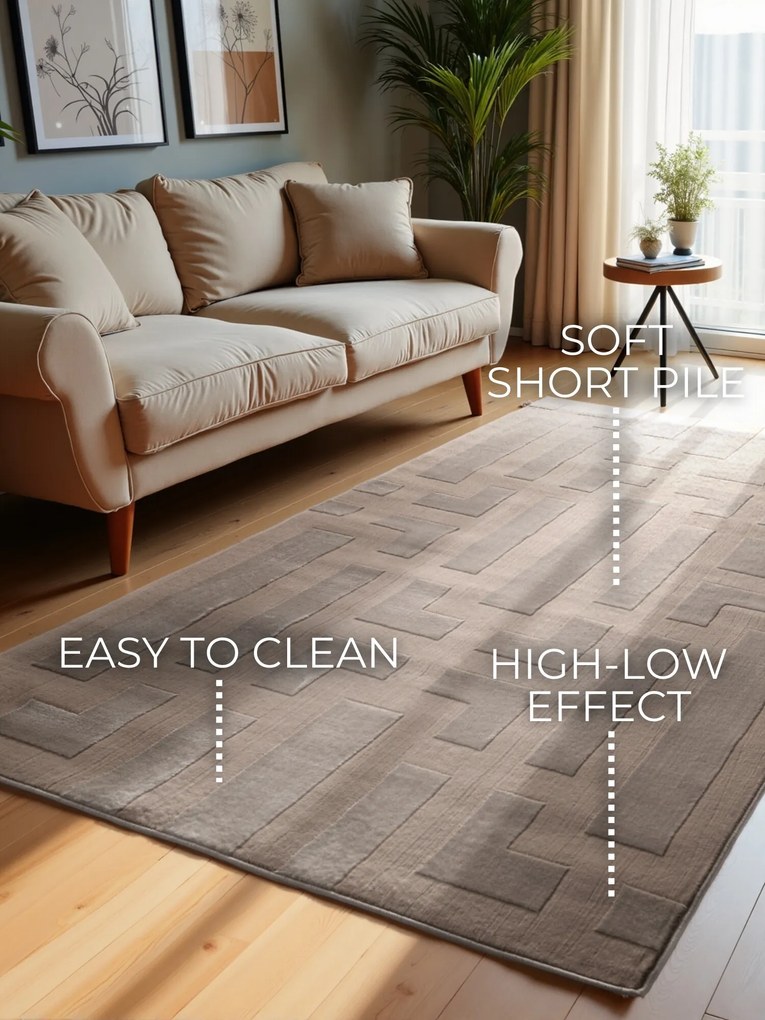 ELLE Decoration, Kusový koberec Perles 106189 Beige Cream z kolekcie Elle, 200x280, béžová, obývacia izba