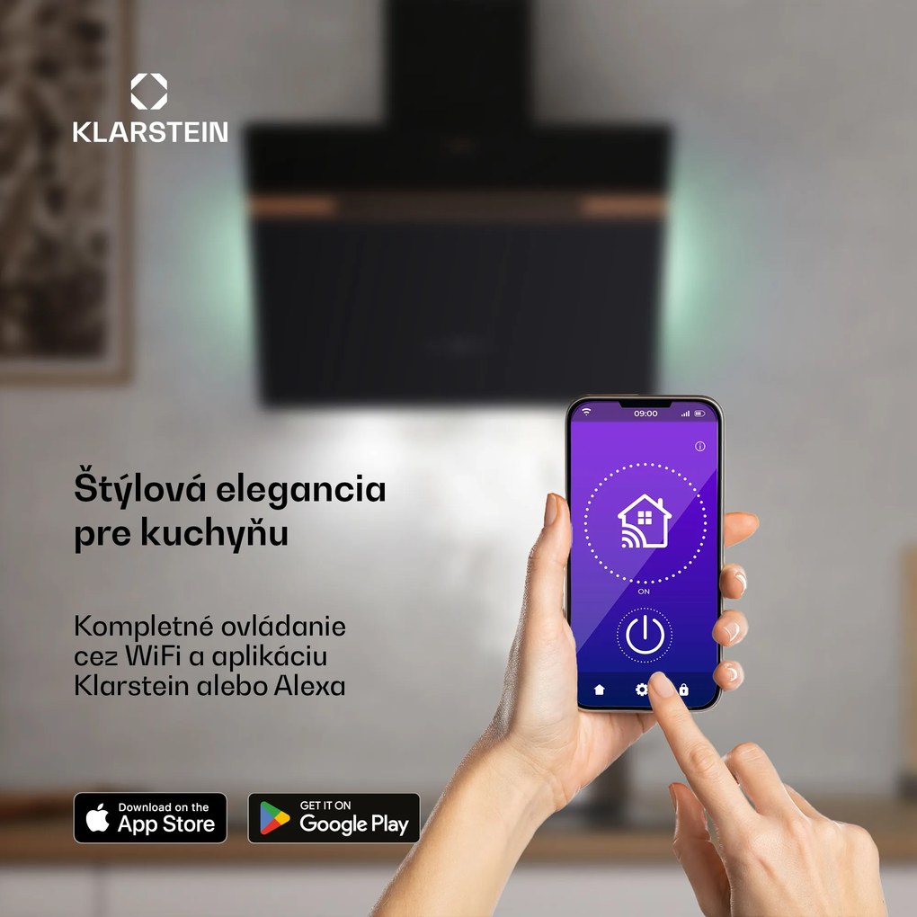 Klarstein Alina digestor, 60 cm, 680 m³/h, Tichý, EEK A++