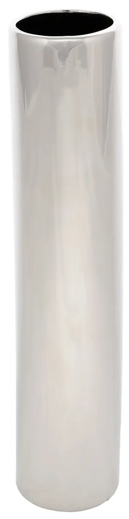 Keramická váza Tube, 5 x 24 x 5 cm, strieborná