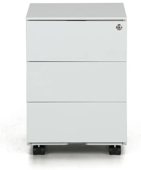 Kovový mobilný kontajner METAL, 3 zásuvky, sivý