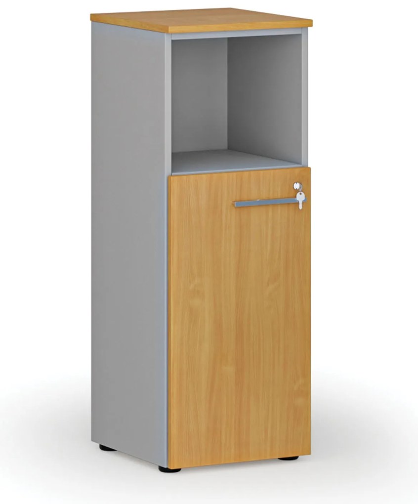 Kombinovaná kancelárska skriňa PRIMO GRAY, 400 x 420 x 1087 mm, sivá/buk