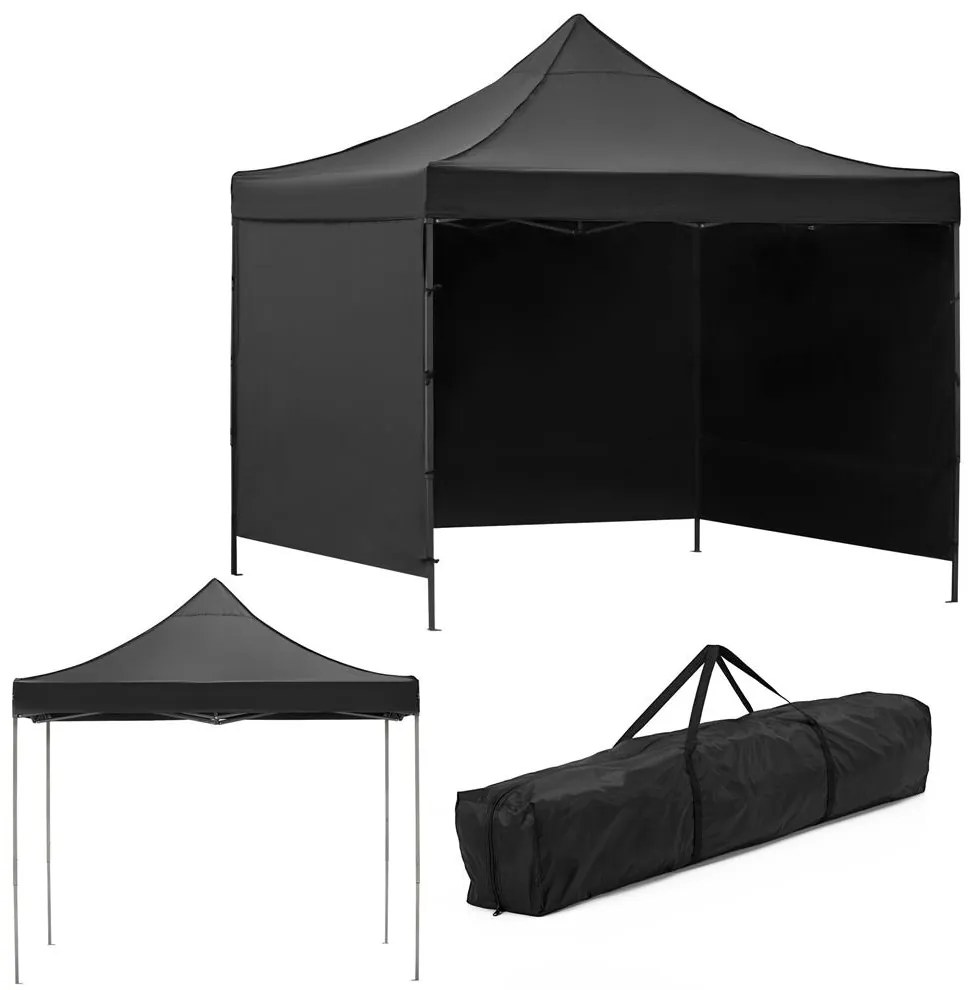 Nožnicový stan 3×3 m – záhradný pavilón pre veľtrhy, expresné akcie a catering, čierny Springos GP0004