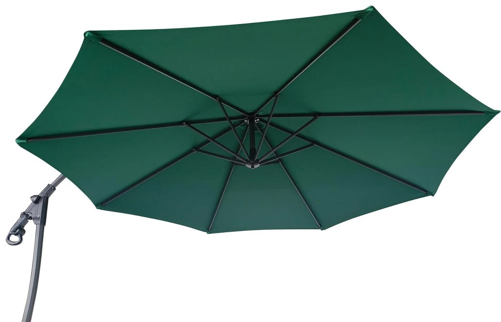 Záhradný slnečník Houseland Vortexa 300 cm tmavozelený