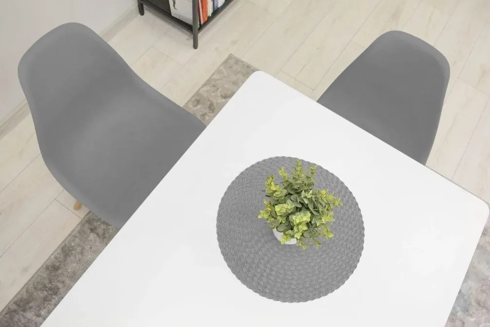 Set 4 stoličiek OSAKA sivé / čierne nohy