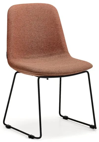 Stolička LANGLEY, nízky sedák, lyžinová podnož, čierna/medená