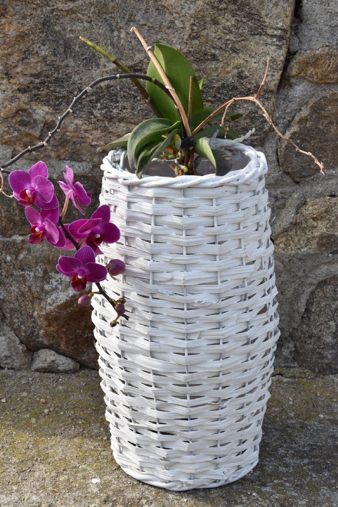 Váza prútená biela Rozmery (cm): 23x50