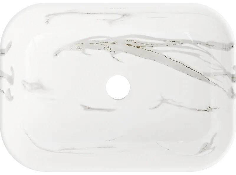 Mexen Rita, umývadlo na dosku 455x325x135 mm, biela-imitácia kameňa, 21084584