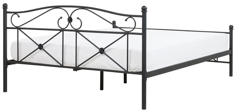 Manželská posteľ 140 cm RANDEZ (kov) (čierna) (s roštom). Vlastná spoľahlivá doprava až k Vám domov. 1018568