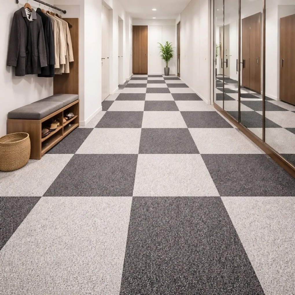 Kobercový štvorec Sonar 4476 tmavošedý 50 x 50 cm, chodba / predsieň, Balta