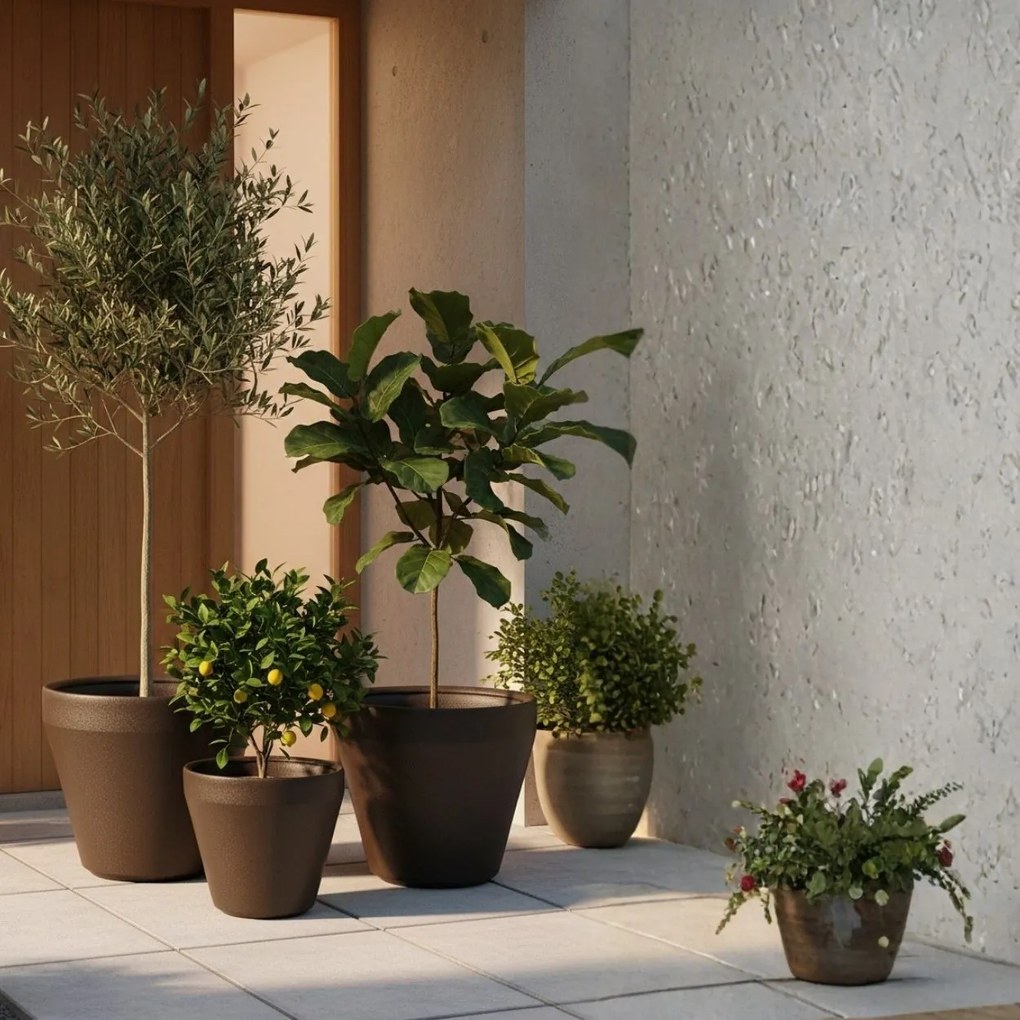 Květináč Purea 56,6x61x3 cm mokka hnědý