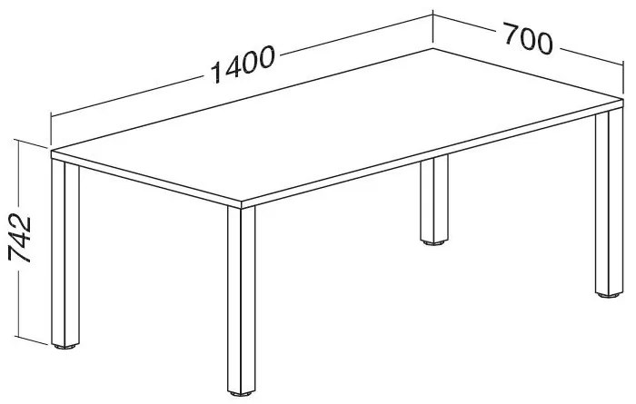 Stôl ProOffice B 70 x 140 cm, buk