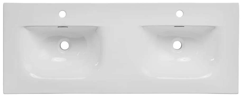 Dvojité keramické zapustené umývadlo Sky 120 cm biele