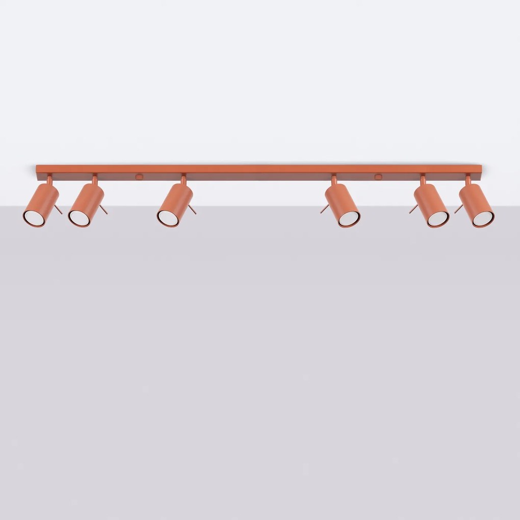 Bodové svietidlo Ring, 6x oranžové kovové tienidlo, (možnosť polohovania)