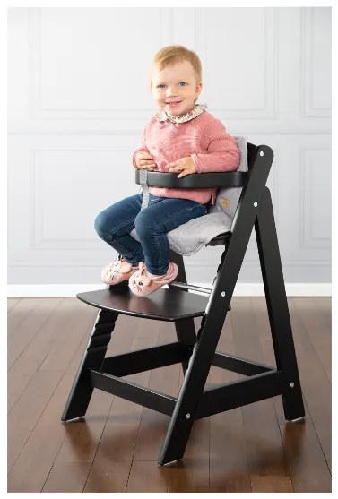 roba Detská drevená vysoká jedálenská stolička Sit Up (čierna)  (100306933)