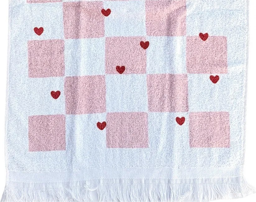 Kuchynský froté uterák s motívom srdiečok - 40*66 cm