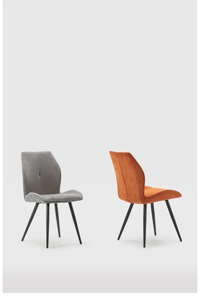 Oranžové menčestrové jedálenské stoličky v súprave 2 ks Adaya – Marckeric