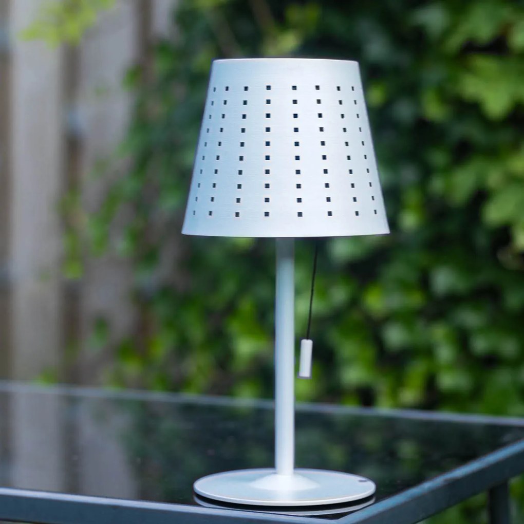 Vonkajšia stolná lampa biela vrátane LED 3-stupňovo stmievateľná nabíjateľná a solárna - Ferre