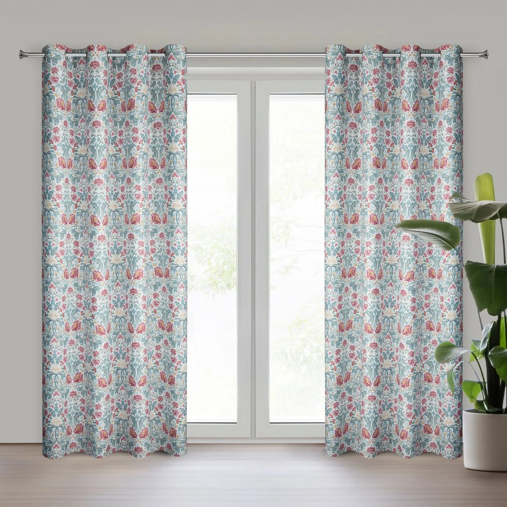 ZÁVES NA KRÚŽKOCH ASHLEY 135X250 CM VZOROVANÁ