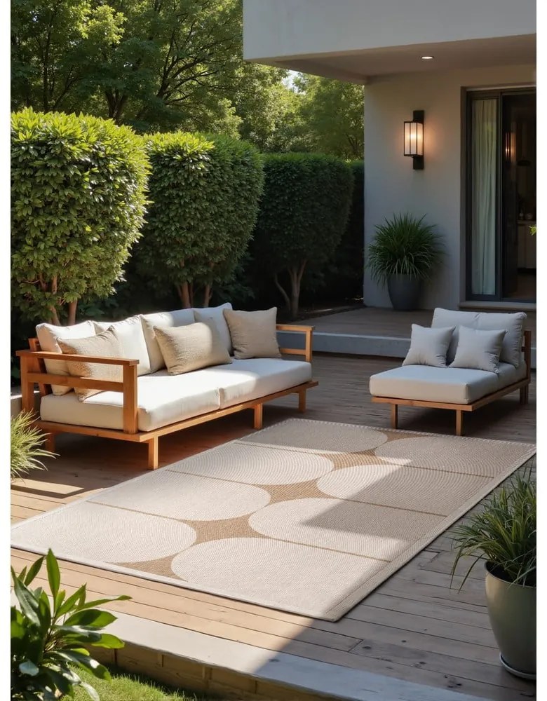 Vnútorný a vonkajší koberec v béžovej a slonovinovej farbe 120x170 cm Duet Bowen – NORTHRUGS