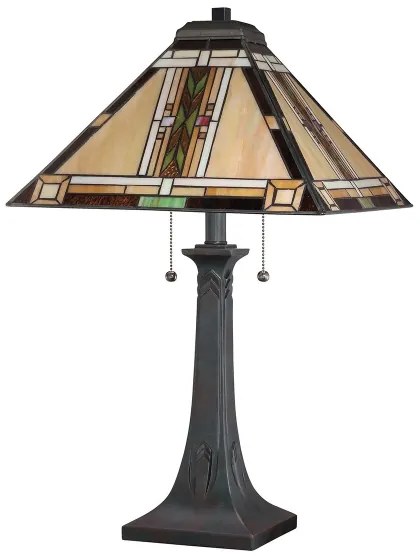 Quoizel QZ-NAVAJO-TL-VB - Stolná lampa Tiffany NAVAJO 2xE27/60W/230V