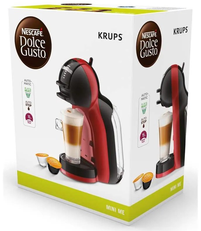 Kapsulový kávovar Krups Nescafé Dolce Gusto Mini Me KP120H Piano Black - Cherry Red (použité)