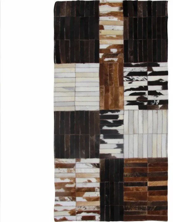 KONDELA Typ 4 kožený koberec 120x180 cm vzor patchwork