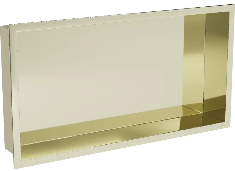 Mexen X-Wall-R, polička na zapustenie na obklad s golierom 60 x 30 cm, zlatá lesklá, 1950603010