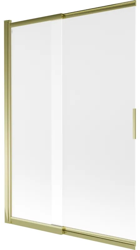 Mexen Fox, 2-krídlová vaňová zástena 120x150 cm, 5mm sklo námraza, zlatý lesklý profil, 891-120-002-50-30