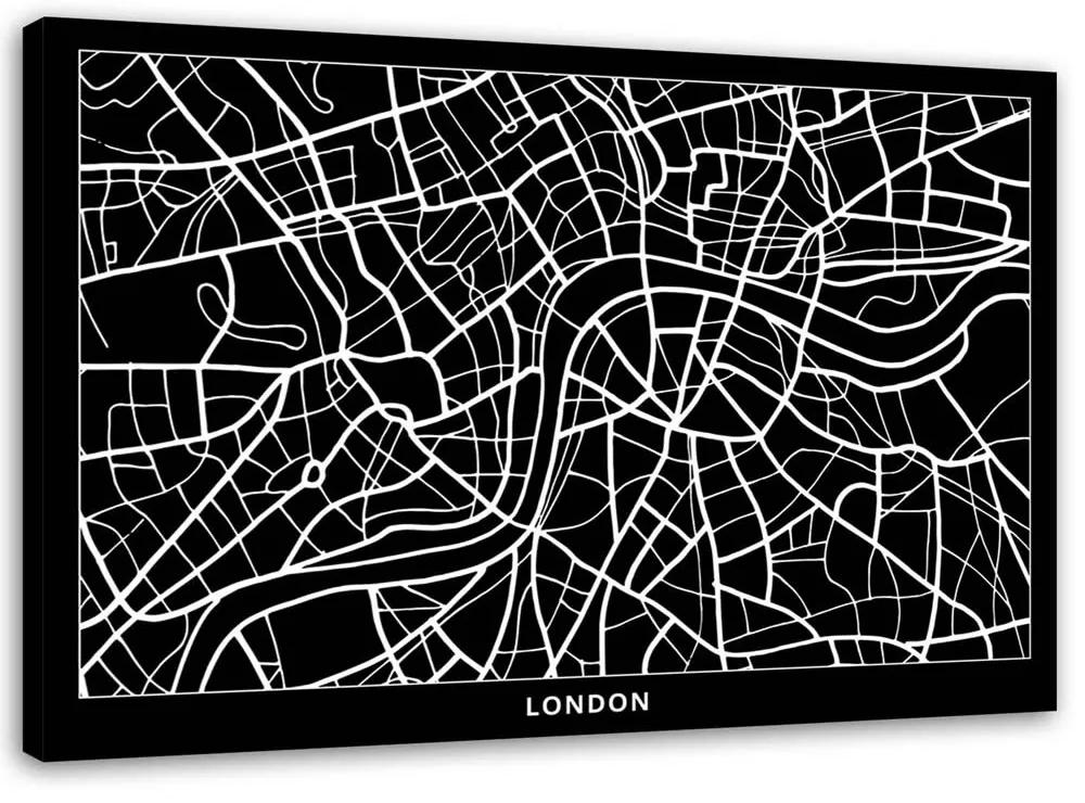 Gario Obraz na plátne Plán mesta Londýn Rozmery: 60 x 40 cm