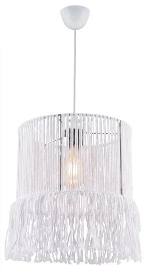 Závesný luster NESS MACRAME na lanku 1xE27/40W/230V biely