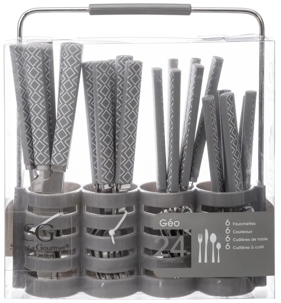 Príborový set so stojanom Diamond 24ks