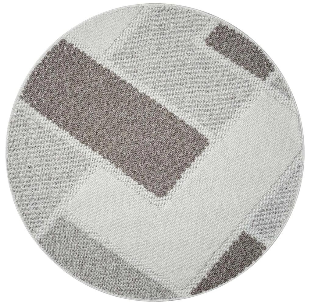 Dekorstudio Moderný okrúhly koberec LINDO 8877 - béžový Priemer koberca: 120cm