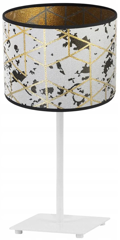 Stolná lampa Werona 5, 1x sivé textilné tienidlo so vzorom, (výber zo 4 farieb konštrukcie), g
