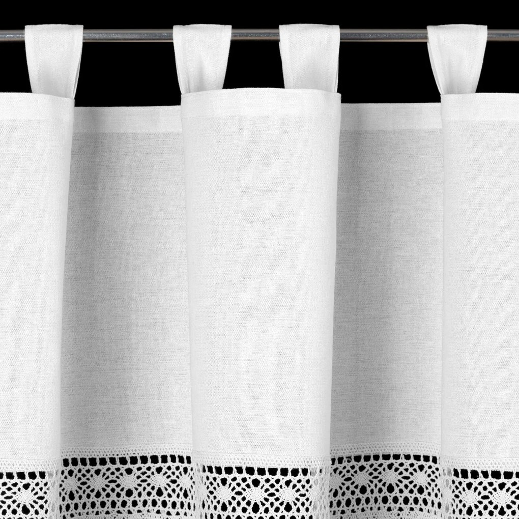 KRÁTKA ZÁCLONA NA PÚTKACH MADDELINE 150X35 CM BIELA