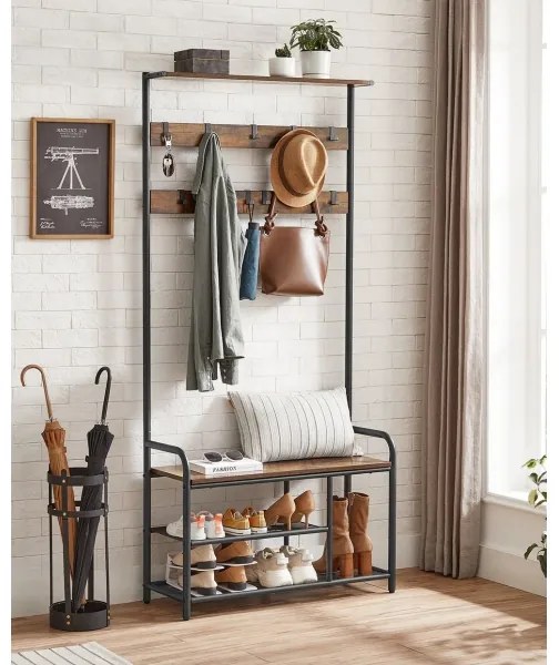 Stojanový vešiak NAVOR hnedá/čierna