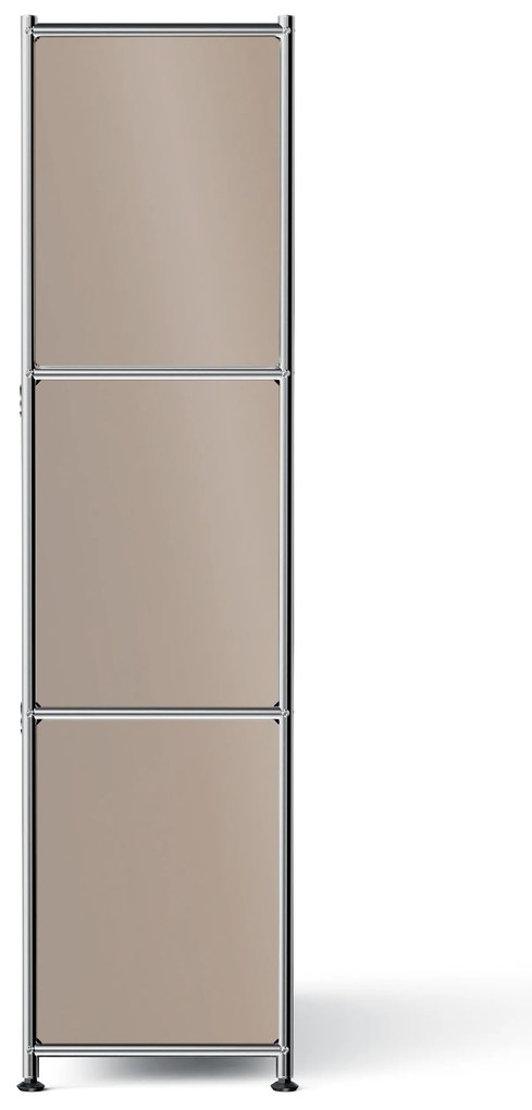 Kovová komoda »CN3 Slim Line« s 2 výklopnými priečinkami, hnedosivá