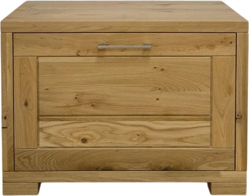 Dubový botník na topánky s výklopom a policou, 75x39x54 cm