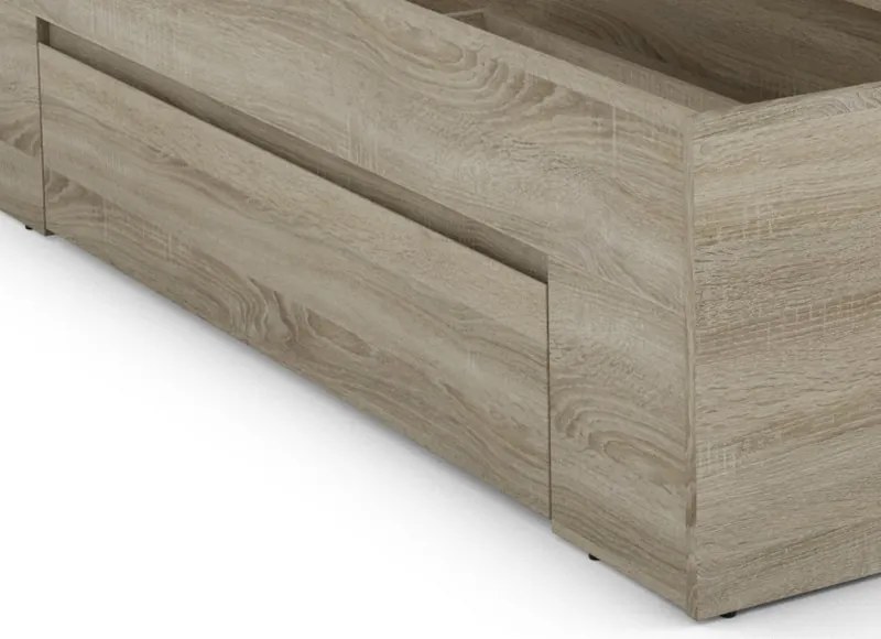 Posteľ so zásuvkami Carlos 140x200, dub sonoma